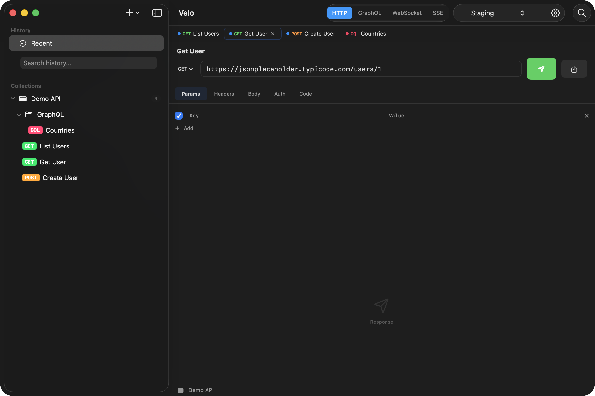 Velo running on macOS